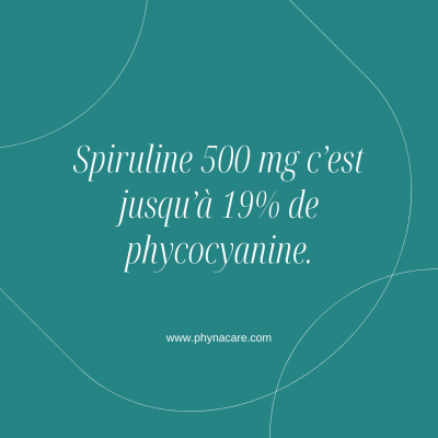 Spiruline et phycocyanine. Photo non contractuelle.